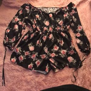 Plus size floral romper